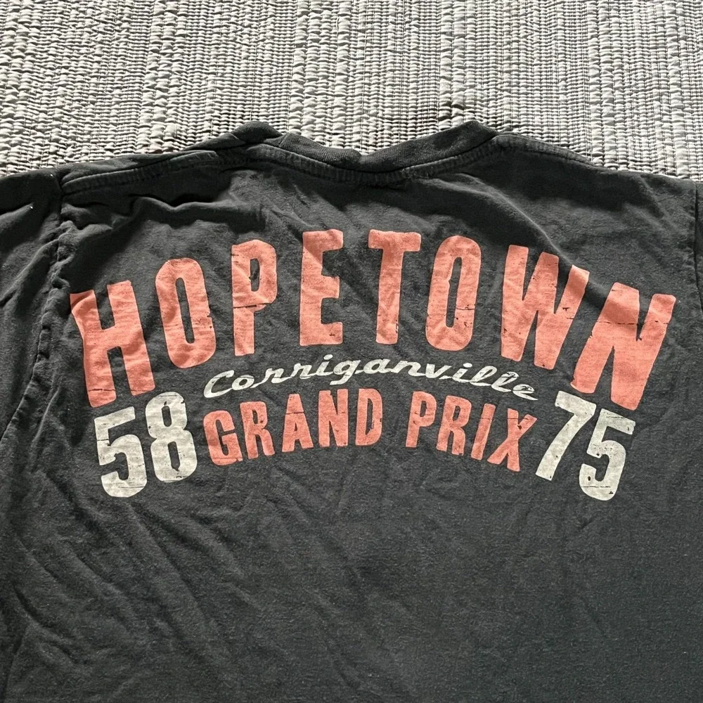 Vintage 90s Elrod‎ Racing Hopetown Grand Prix T-Shirt Black Men's Large Moto